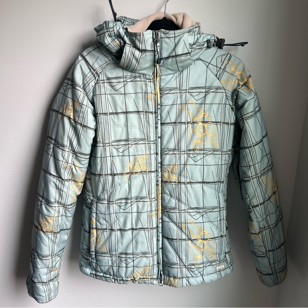 Women's e408 Ski & Snow Jacket in Blue with Yellow Flowers - Size M - Picture 2 of 16